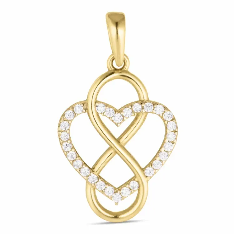 hjerte infinity zirkon anheng i 8 karat - Gold Collection