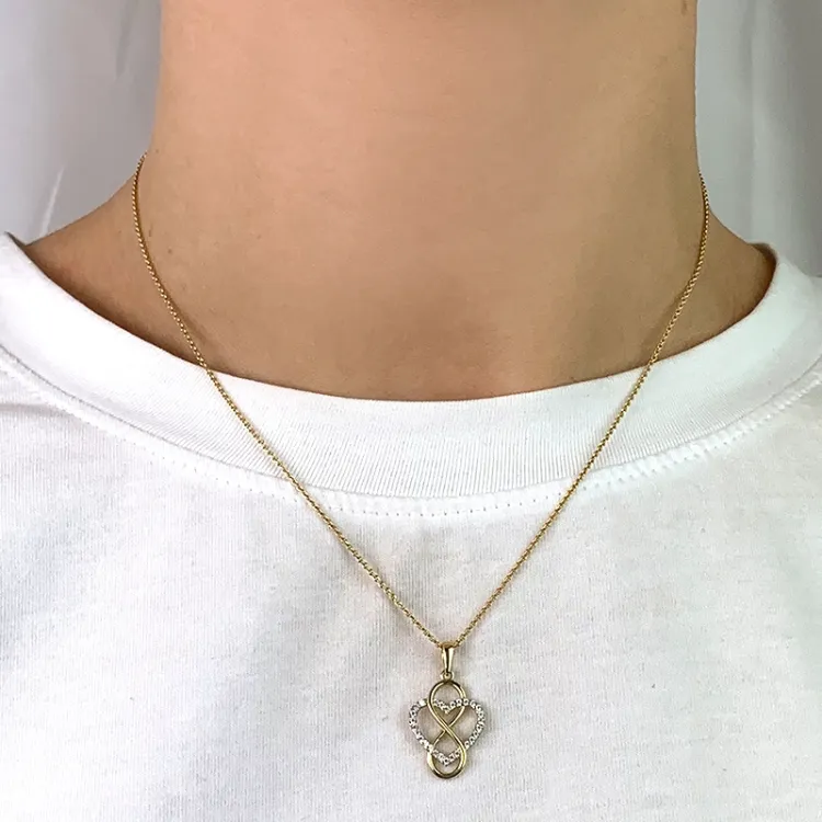 hjerte infinity zirkon anheng i 8 karat - Gold Collection