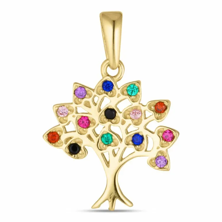 livets tre zirkon anheng i 8 karat - Gold Collection