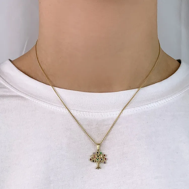 livets tre zirkon anheng i 8 karat - Gold Collection