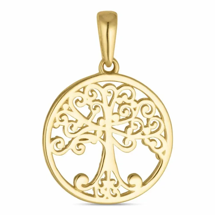 14,5 mm livets tre anheng i 8 karat - Gold Collection