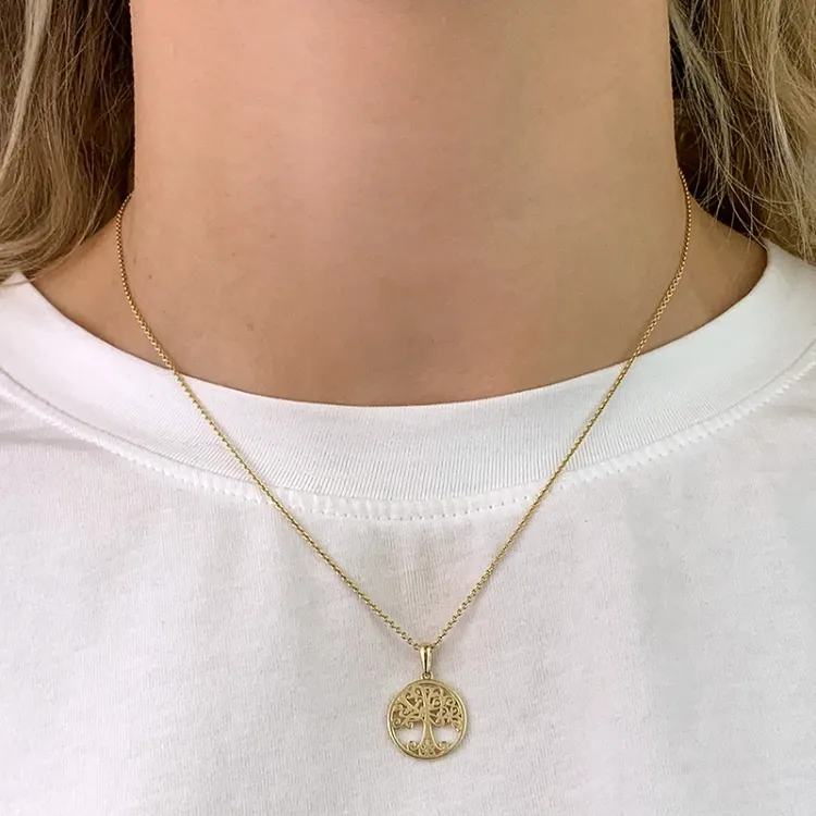 14,5 mm livets tre anheng i 8 karat - Gold Collection