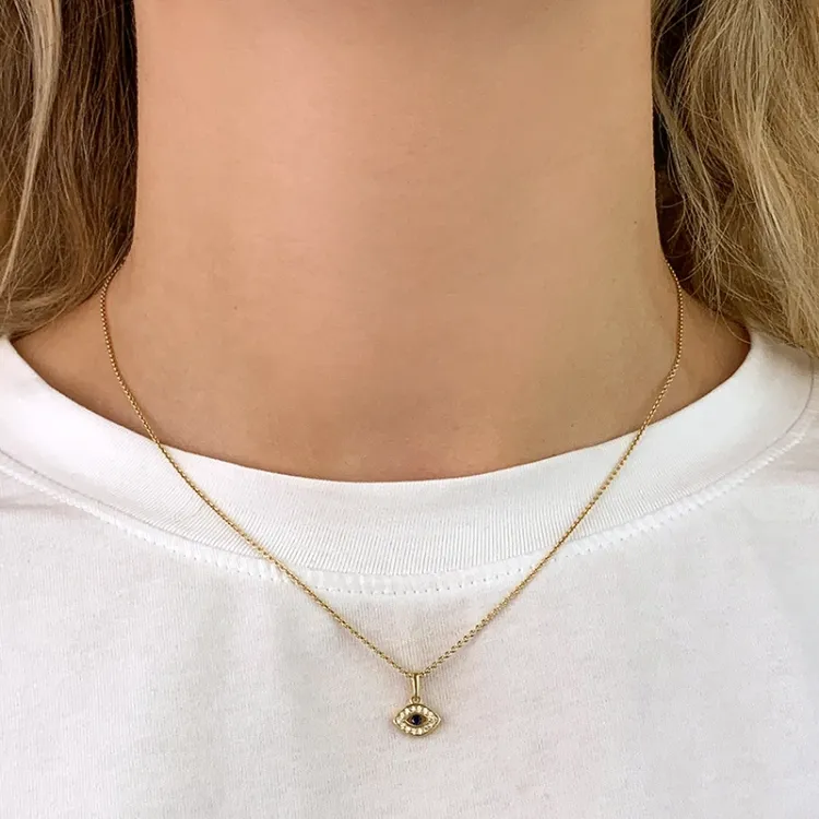 øyne zirkon anheng i 8 karat - Gold Collection