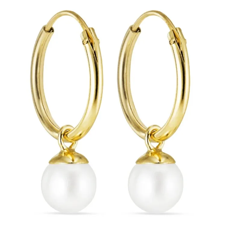12 mm creol i 9 karat gull - Gold Collection