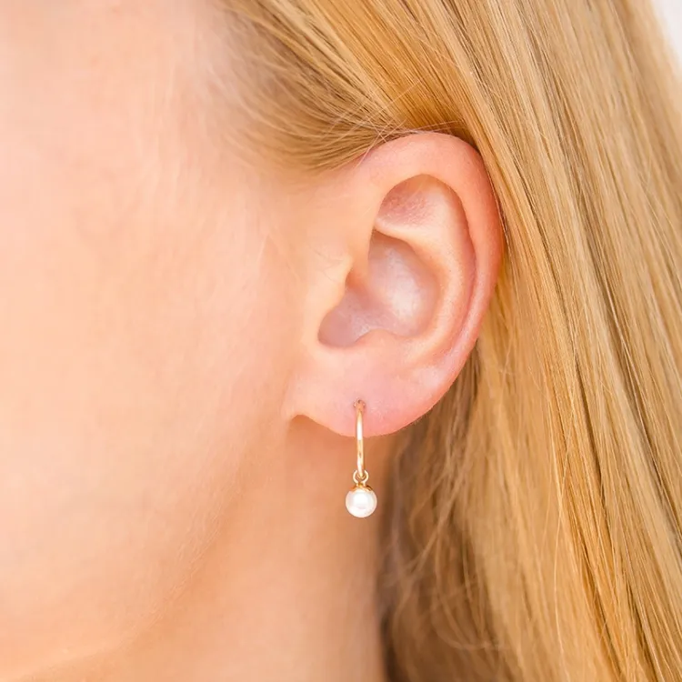 12 mm creol i 9 karat gull - Gold Collection