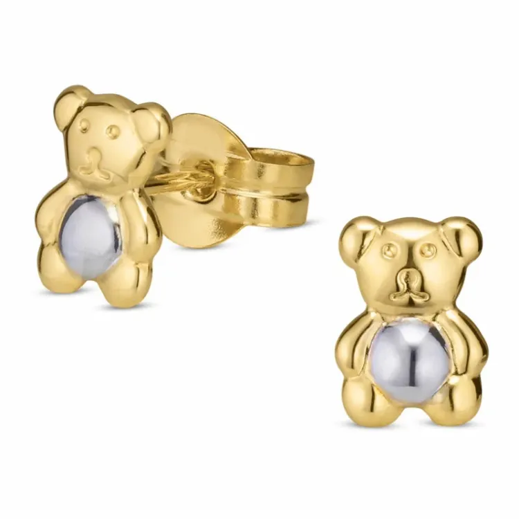 bamse ørestikker i 9 karat gull