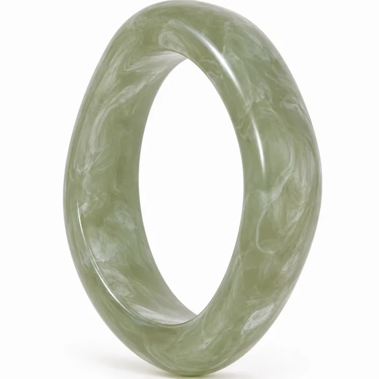 grønn bangle i resin - AURA