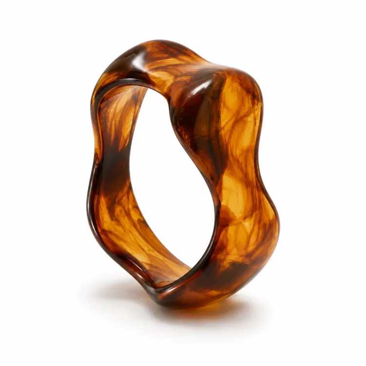 konjakk farget bangle i resin - AURA
