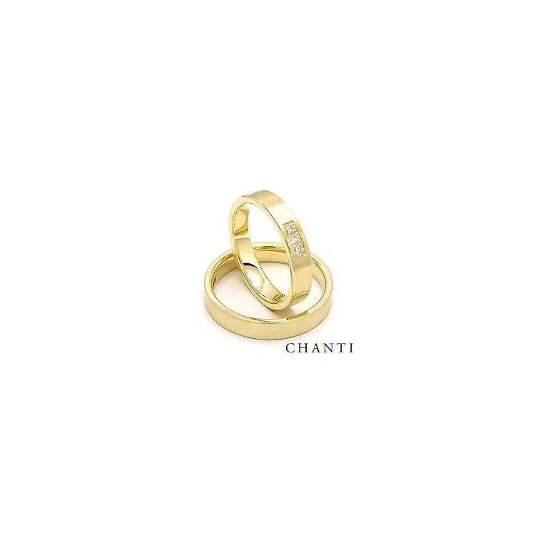 gifteringer i 14 karat gull 0,06  ct - par