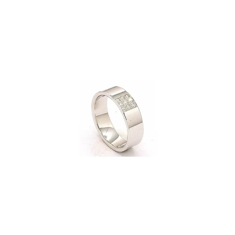 diamant giftering i 14 karat hvitt gull 0,149 ct