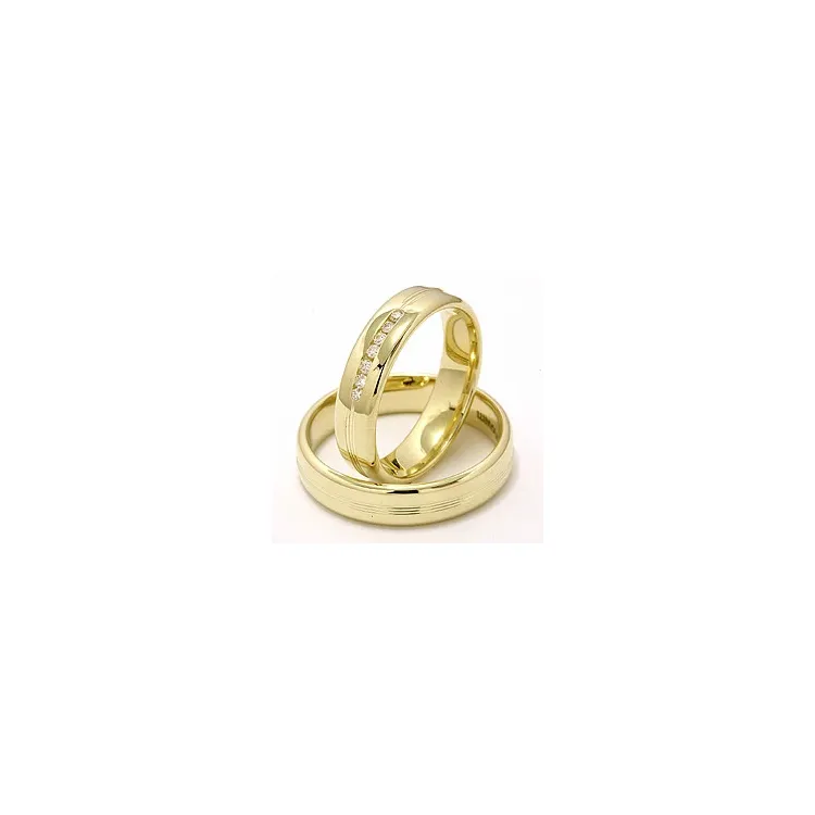 gifteringer i 14 karat gull 0,091 ct - par