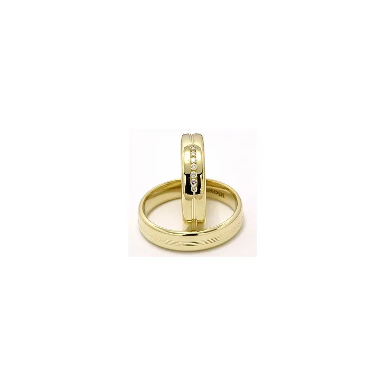 gifteringer i 14 karat gull 0,091 ct - par