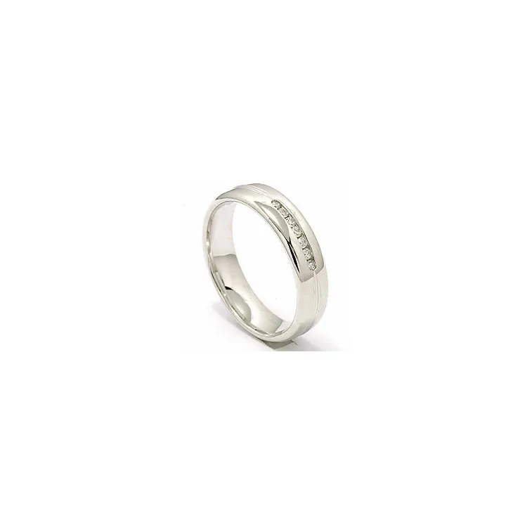 briljant giftering i 14 karat hvitt gull 7 x 0,013 ct