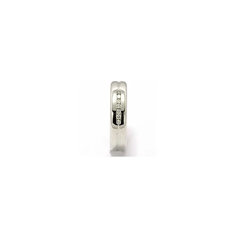 briljant giftering i 14 karat hvitt gull 7 x 0,013 ct