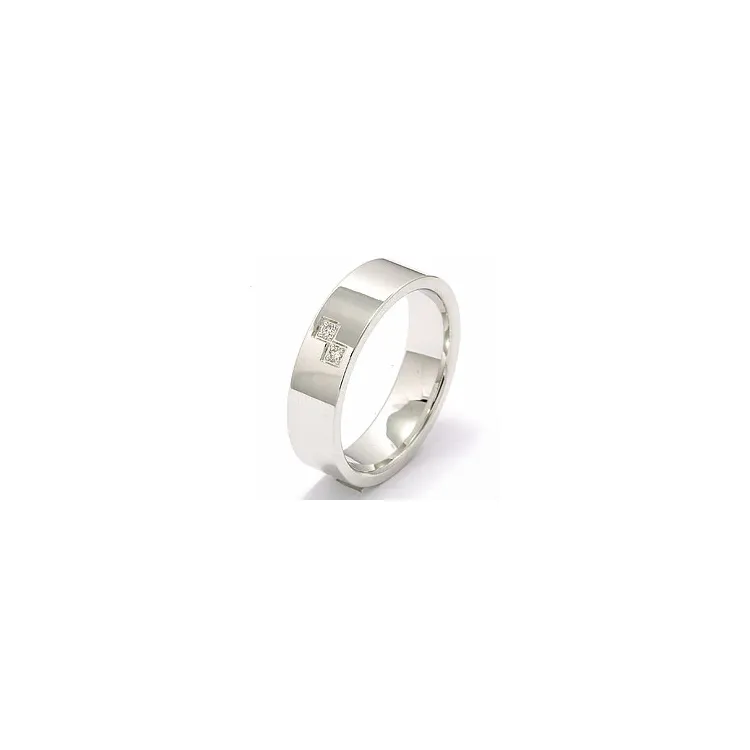 giftering i 14 karat hvitt gull 2 x 0,015 ct