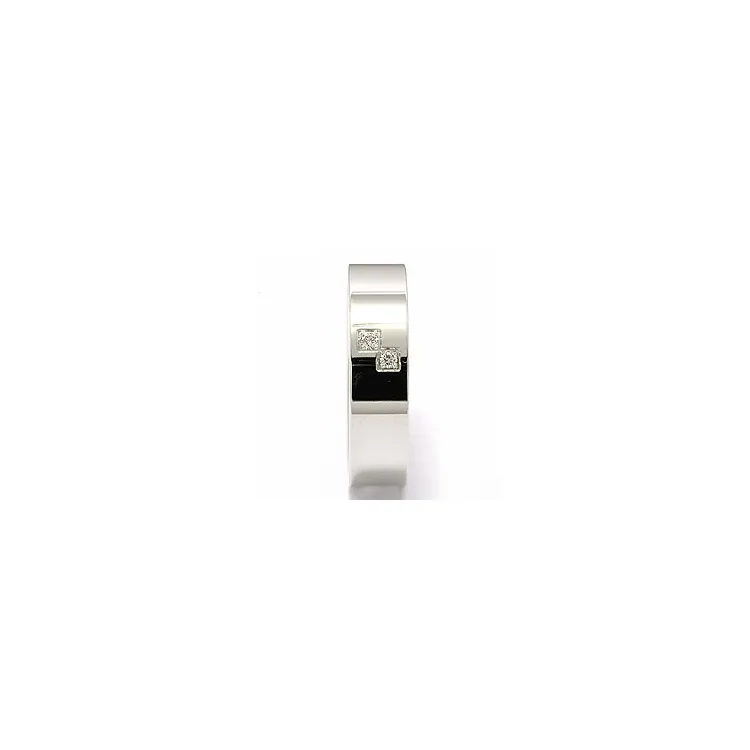giftering i 14 karat hvitt gull 2 x 0,015 ct