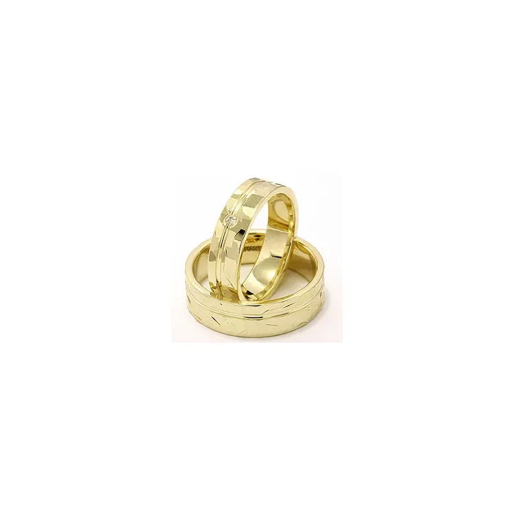 Gifteringer i 14 karat gull 0,03 ct - par