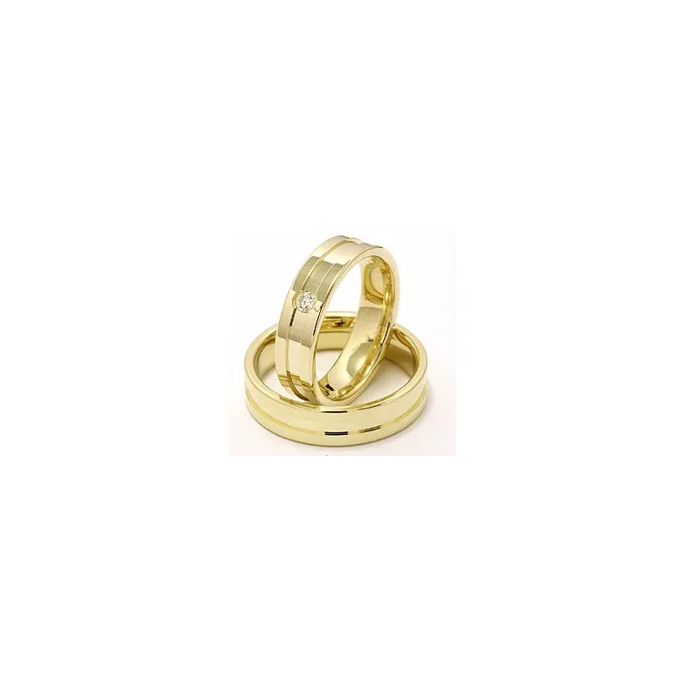 Gifteringer i 14 karat gull 0,07 ct - par