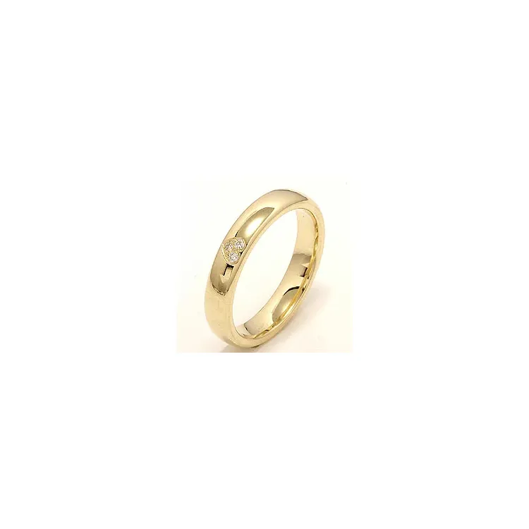 hjerte giftering i 14 karat gull 0,03 ct