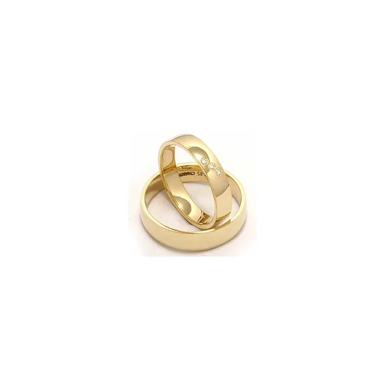 diamant gifteringer i 14 karat gull 0,03 ct - par