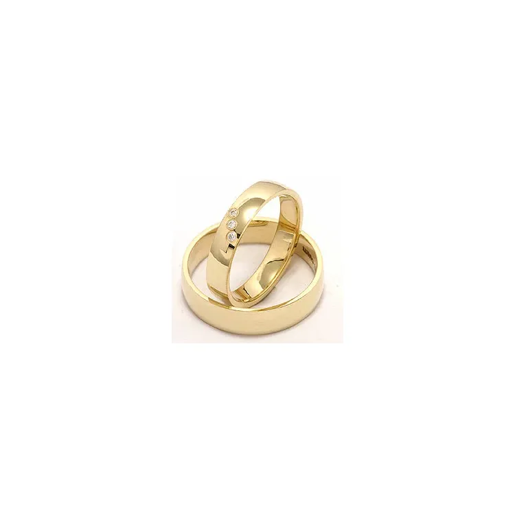 diamant gifteringer i 14 karat gull 0,03 ct - par