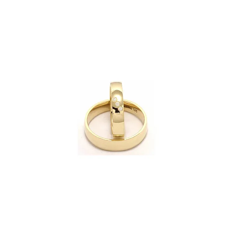 diamant gifteringer i 14 karat gull 0,03 ct - par