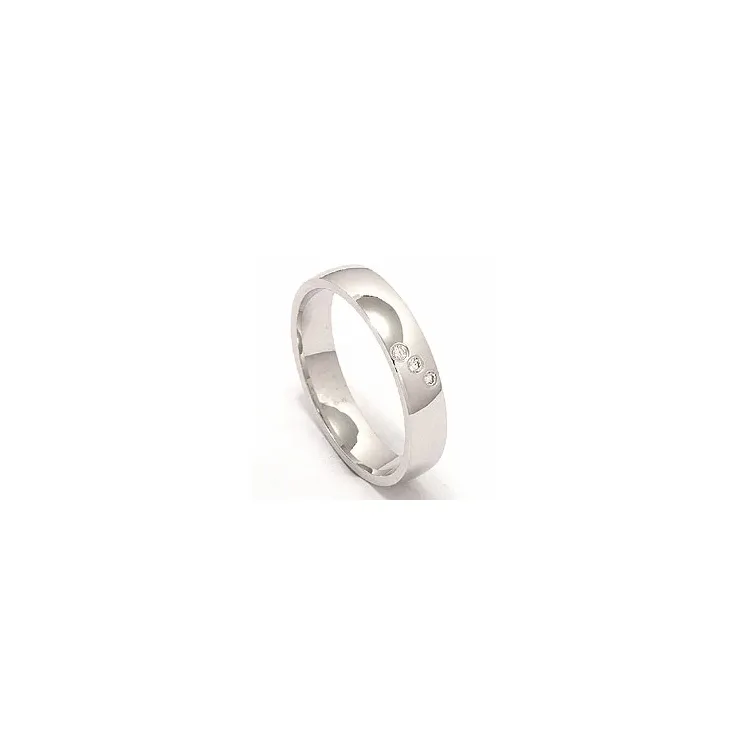 Giftering i 14 karat hvitt gull 0,03 ct