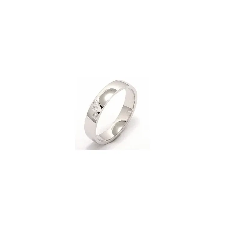 Giftering i 14 karat hvitt gull 0,03 ct