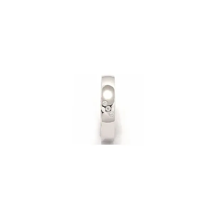 Giftering i 14 karat hvitt gull 0,03 ct