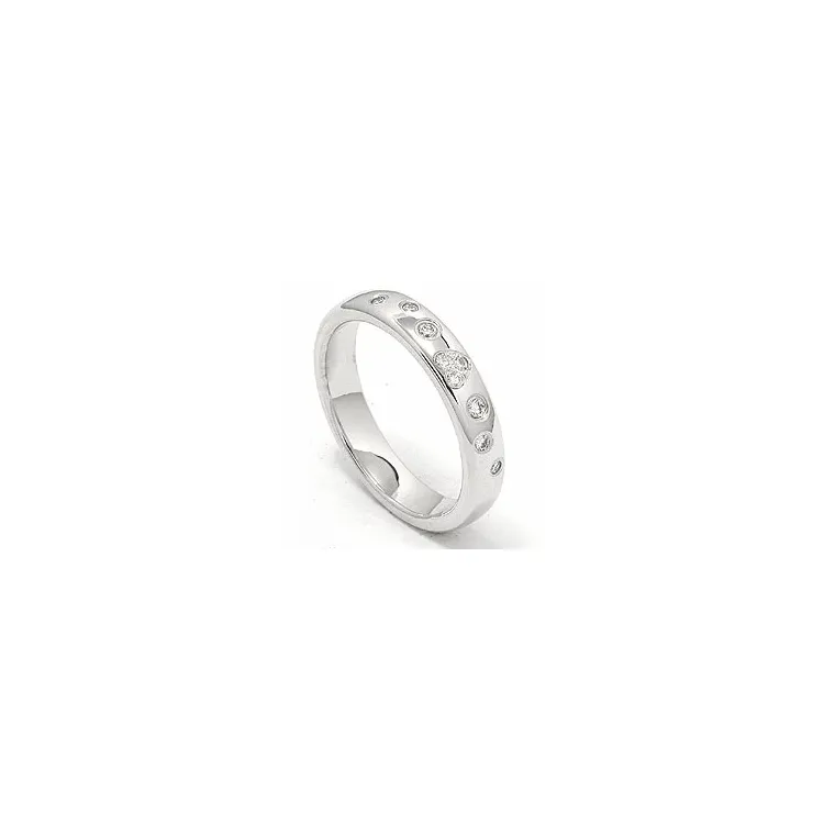 hjerte giftering i 14 karat hvitt gull 0,130 ct