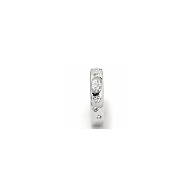 hjerte briljant giftering i 14 karat hvitt gull 0,225 ct