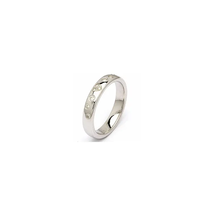 Giftering i sølv 0,13 ct
