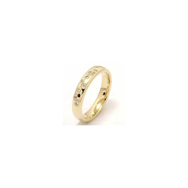 stjernedryss giftering i 14 karat gull 0,126 ct