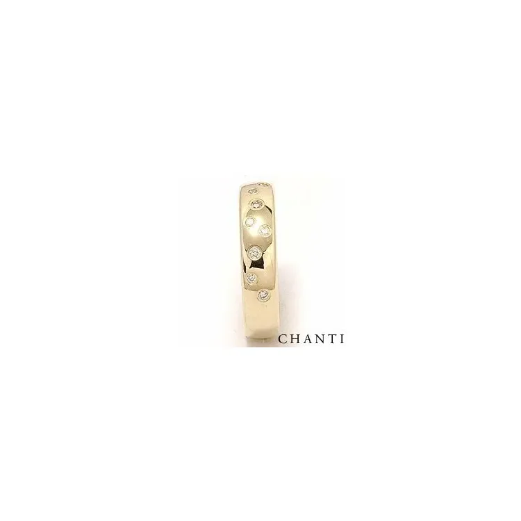 Bred stjernedryss giftering i 14 karat gull 0,126 ct