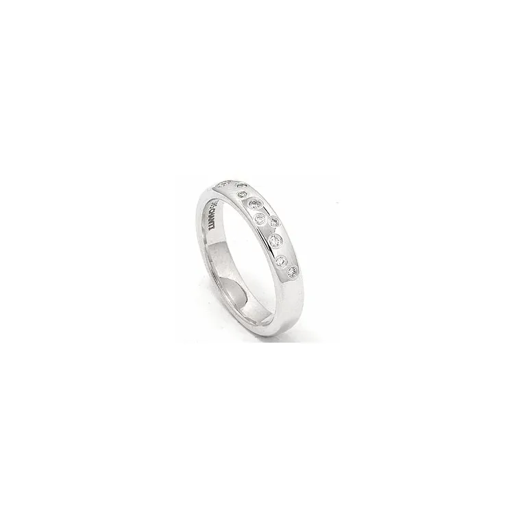 stjernedryss giftering i 14 karat hvitt gull 0,126 ct