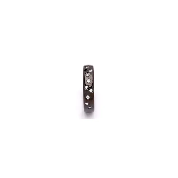 Giftering i svart stål 0,126 ct