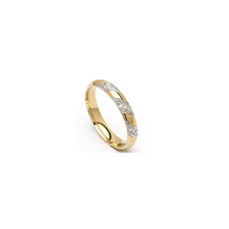 giftering i 14 karat gull og hvitt gull 0,048 ct
