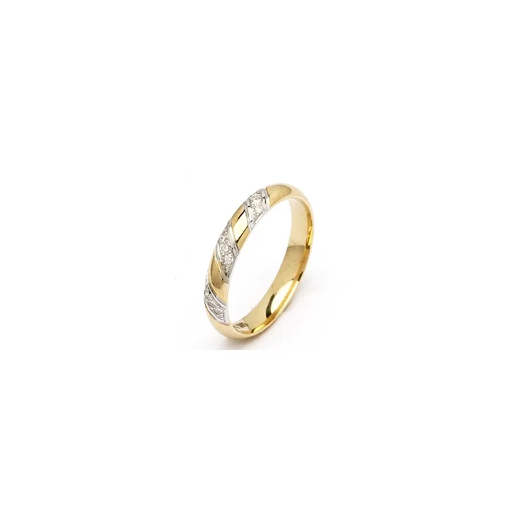 giftering i 14 karat gull og hvitt gull 0,048 ct