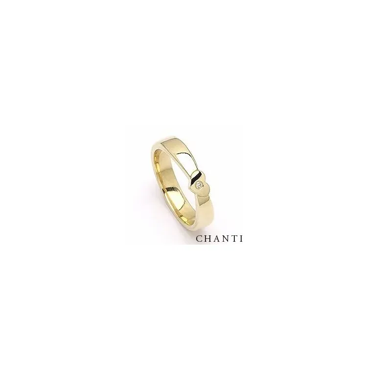 Blank hjerte giftering i 9 karat gull 0,015 ct ct