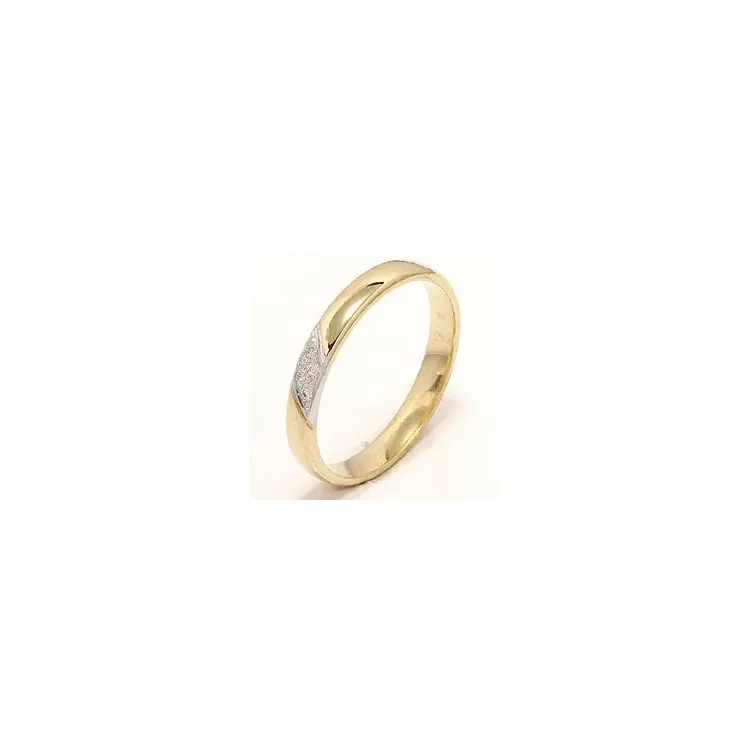 Tofarget giftering i 14 karat gull og hvitt gull 0,032 ct