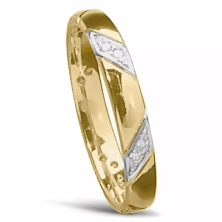 Tofarget Damering i 14 karat gull og hvitt gull 0,008 ct