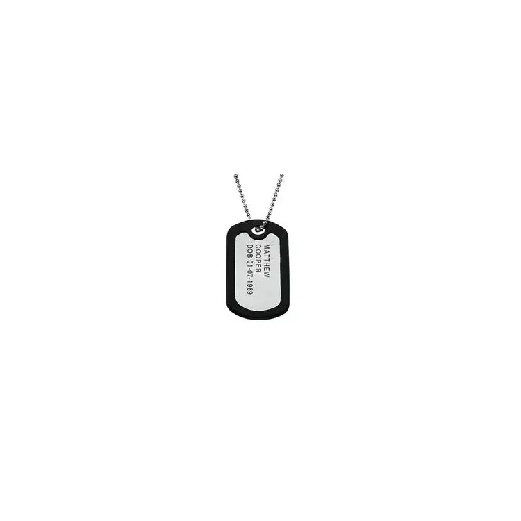Dogtag navnehalskjede med anheng i aluminium