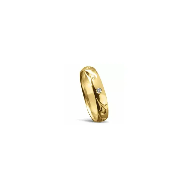 Damering i 14 karat gull 0,025 ct