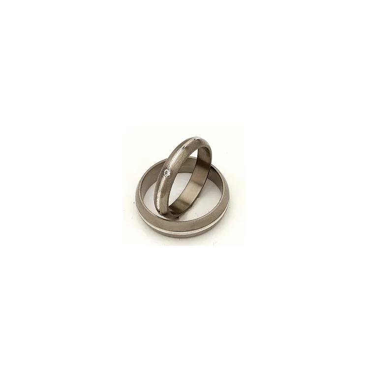 Gifteringer i 14 karat titanium og hvitt gull 0,030 ct