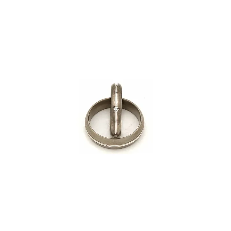 Gifteringer i 14 karat titanium og hvitt gull 0,030 ct