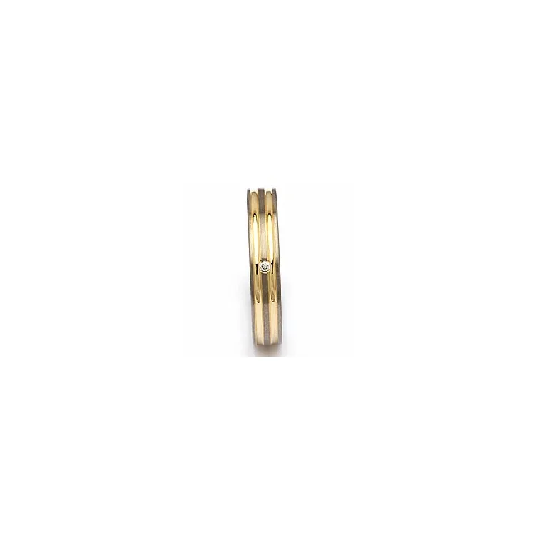 Giftering i titanium og alm. gull 0,025 ct