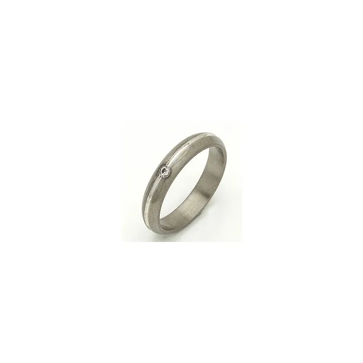 Giftering i 14 karat titanium og hvitt gull 0,030 ct