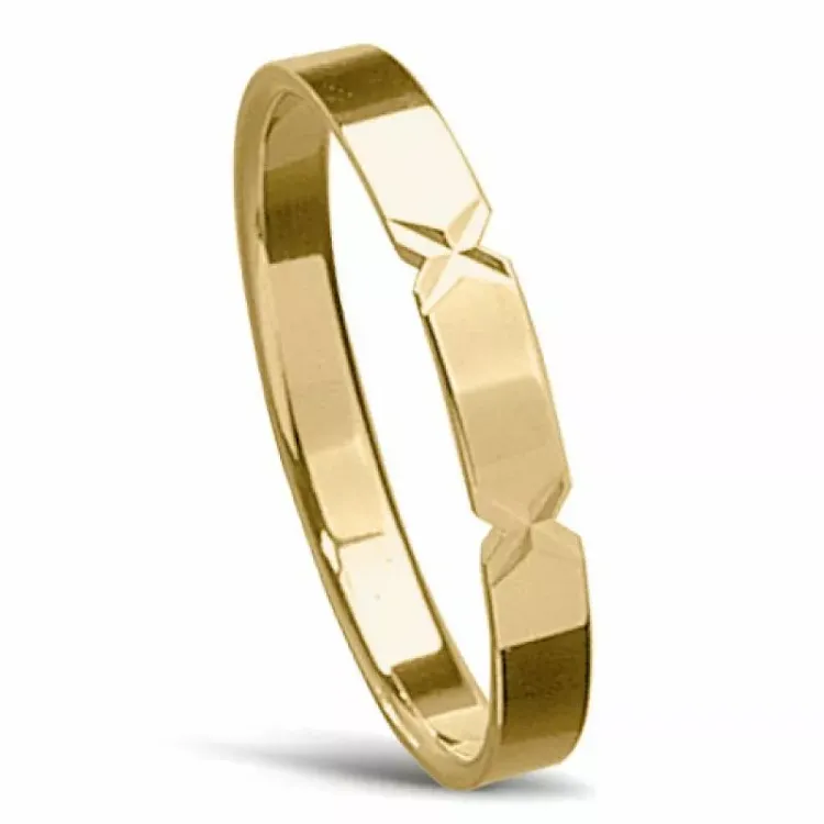 smal Herrering i 14 karat gull