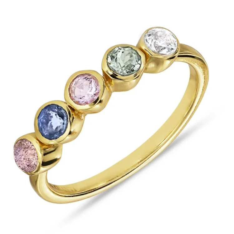 multifarget ring i forgylt sølv - Bubbly Twist