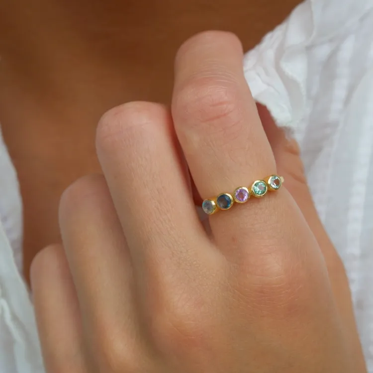 multifarget ring i forgylt sølv - Bubbly Twist